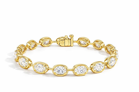 Gold bezel diamond bracelet