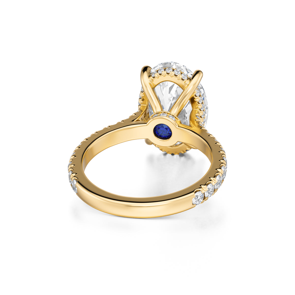 Oval Diamond Engagement Ring with Diamond Pavé