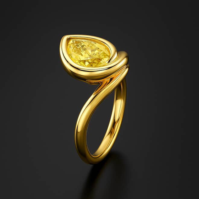 Bague Aurélia en diamant poire