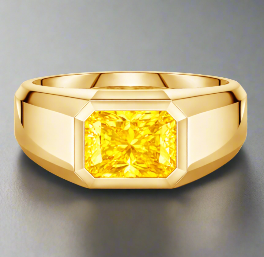 Échelon Ring — 3.00ct Fancy Vivid Yellow Diamond