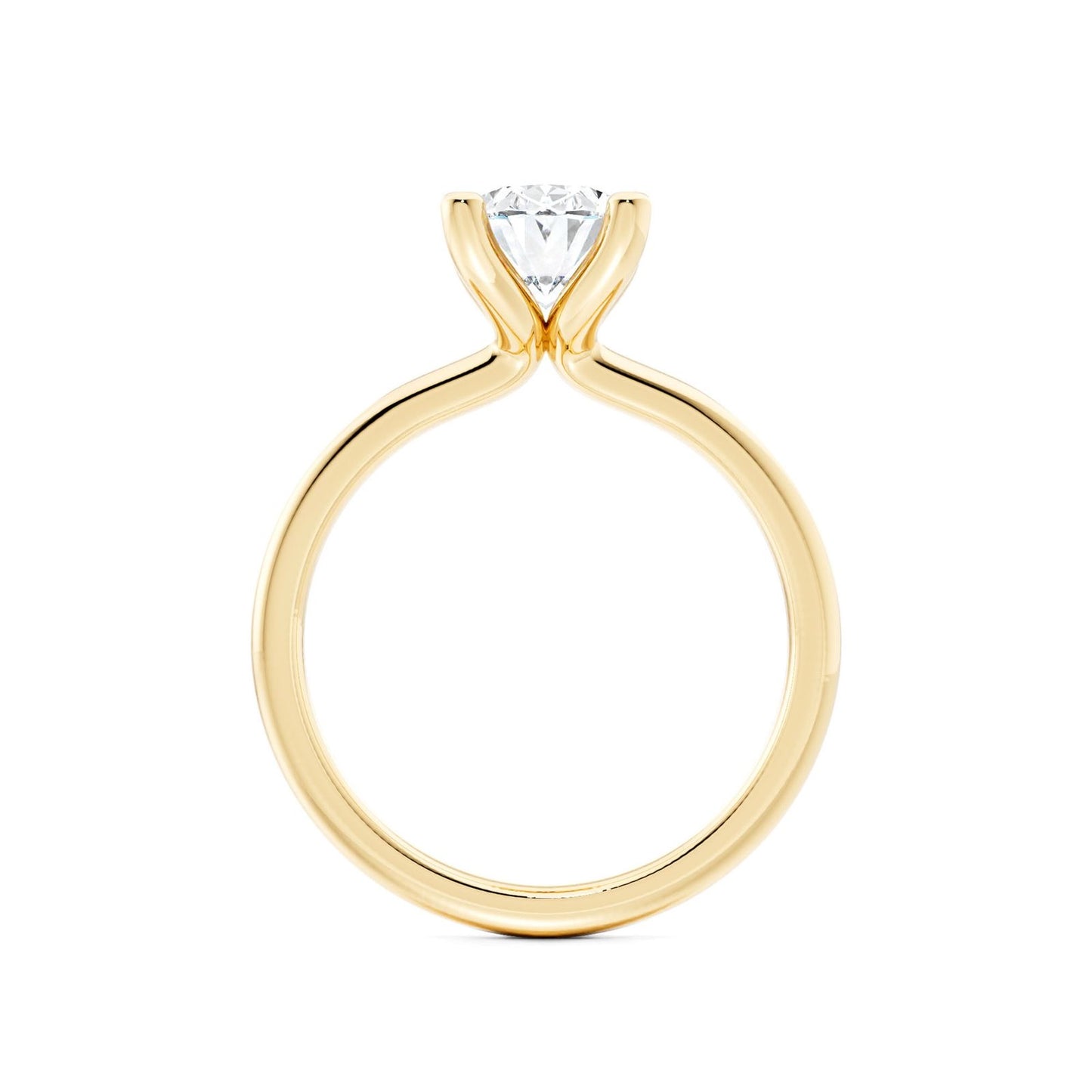 Classic oval Diamond engagement ring. 18k yellow gold with matching my eternity band