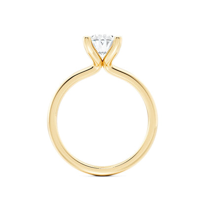 Classic oval Diamond engagement ring. 18k yellow gold with matching my eternity band