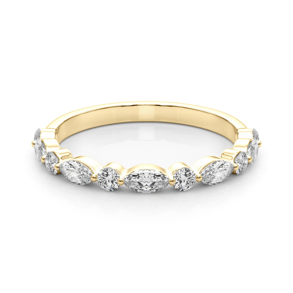 Ninon Marquise-and-round Mixed Diamond Band
