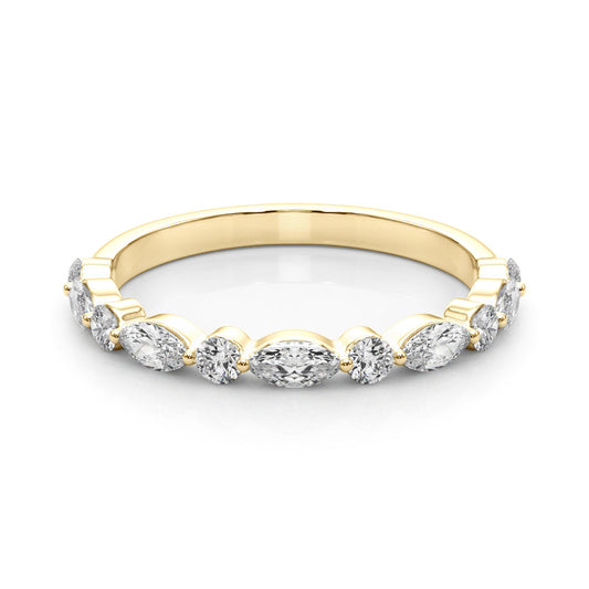 Ninon Marquise-and-round Mixed Diamond Band