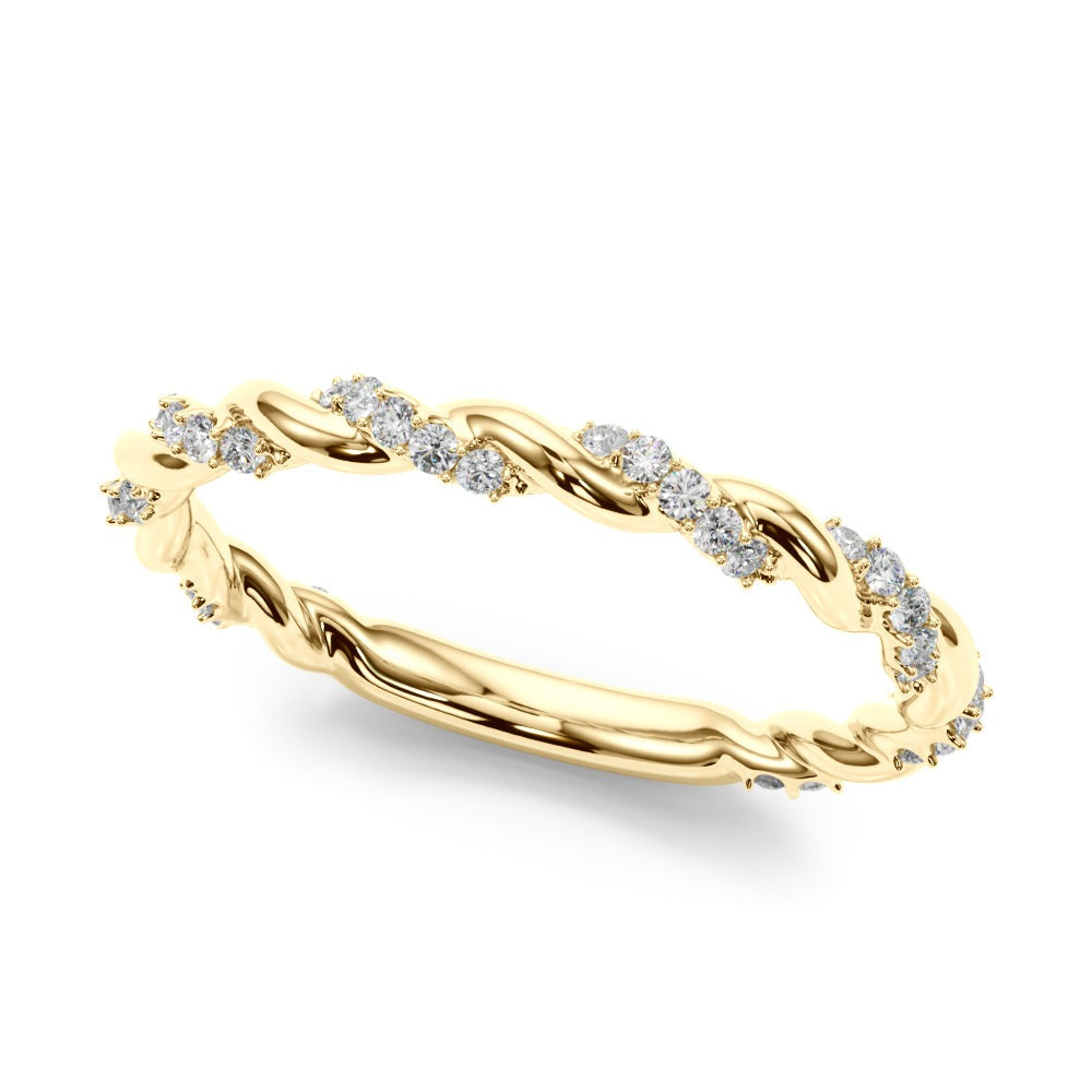 Soline Twisted Diamond Stackable Band