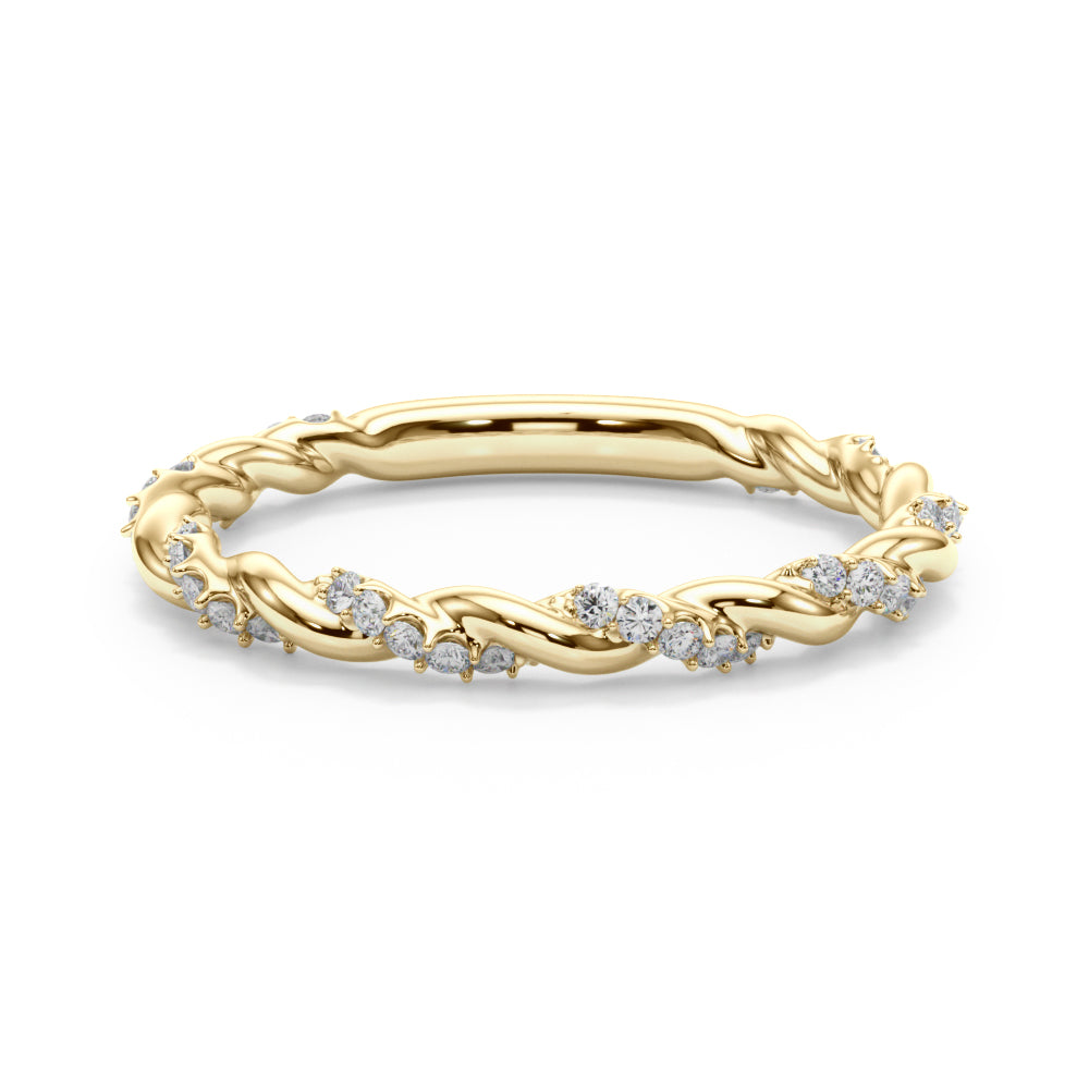 Soline Twisted Diamond Stackable Band