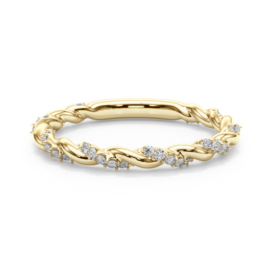 Soline Twisted Diamond Stackable Band