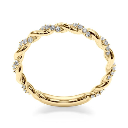 Soline Twisted Diamond Stackable Band