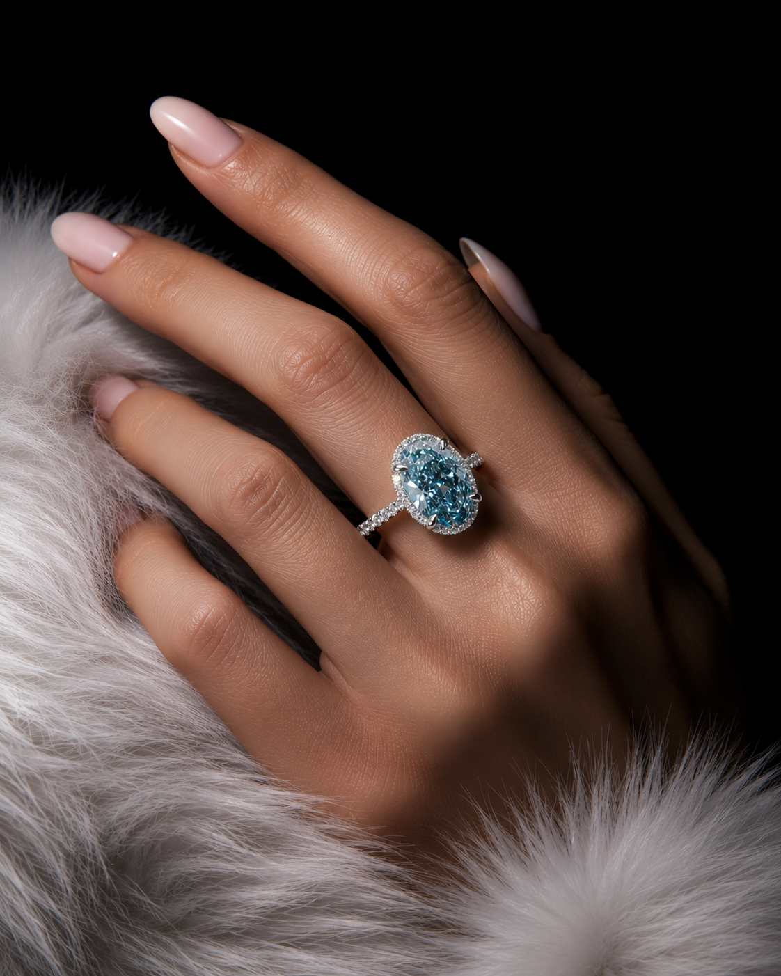 Arctic Halo™ Blue Diamond Ring
