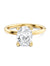 Bague de fiançailles classique ovale en diamant. Or jaune 18 carats avec alliance éternité assortie
