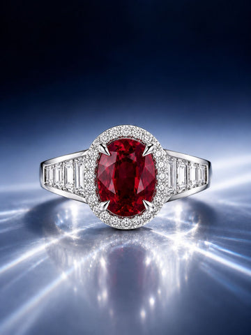 Crimson Éclat™ Ruby Halo Ring