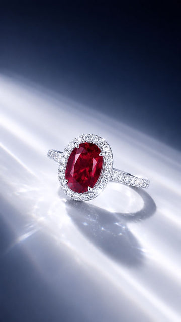Bague auréole cramoisie