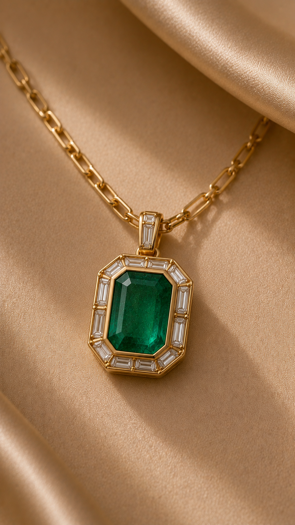 The Sovereign Halo Emerald Pendant