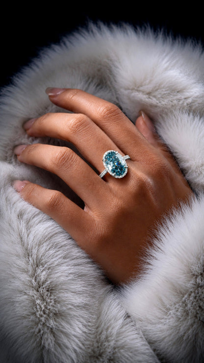 Arctic Halo™ Blue Diamond Ring