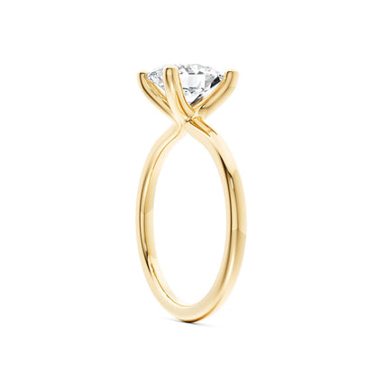 Classic oval Diamond engagement ring. 18k yellow gold with matching my eternity band