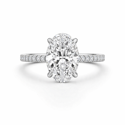 Oval Diamond Engagement Ring with Diamond Pavé