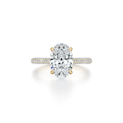 Oval Diamond Engagement Ring with Diamond Pavé