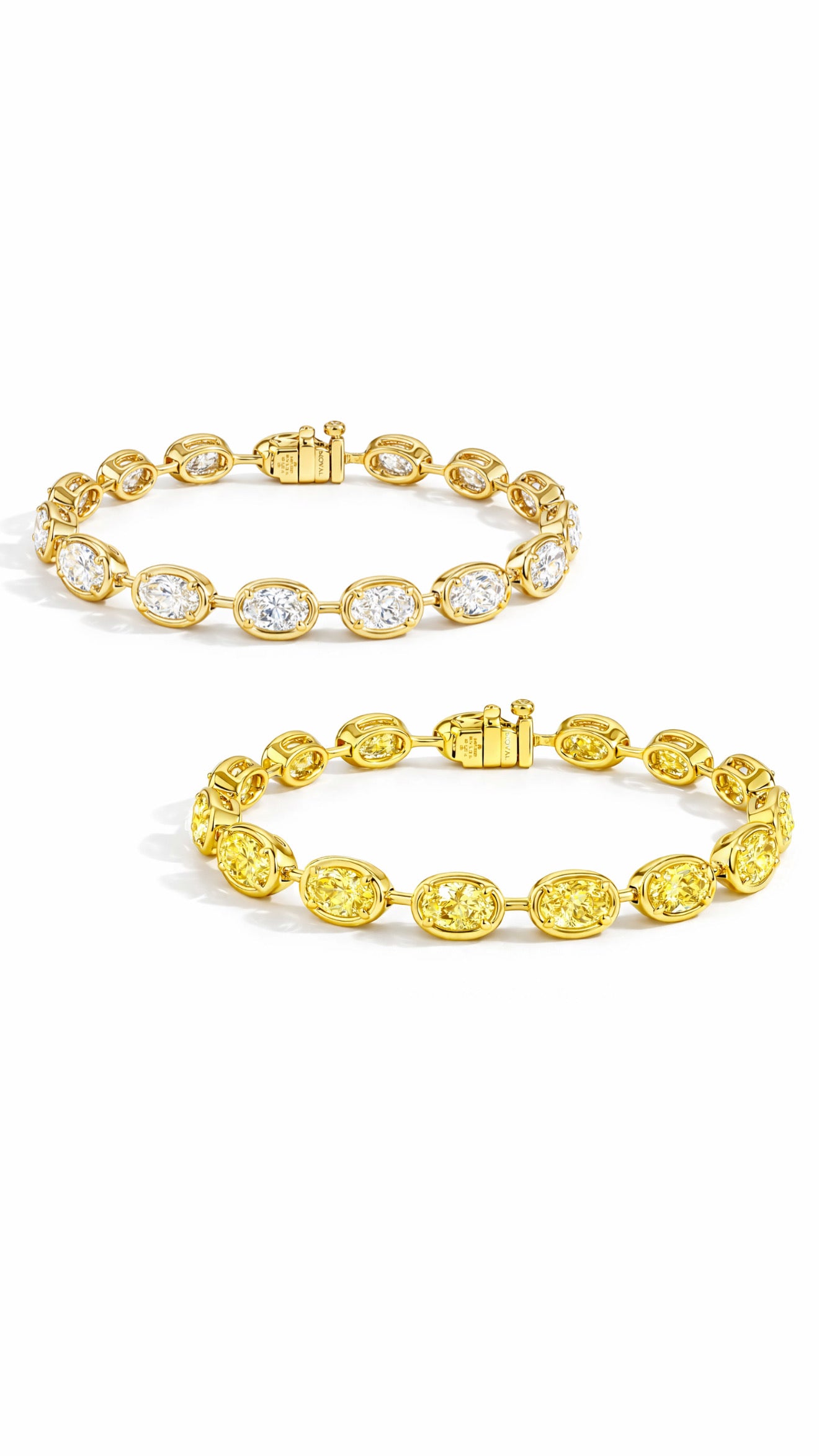 Gold bezel diamond bracelet