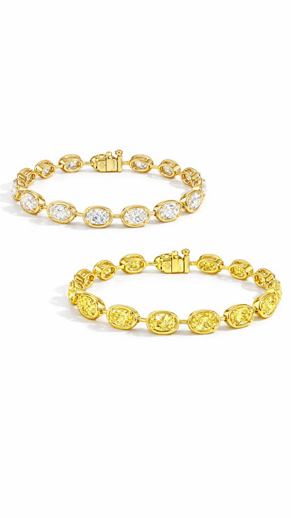 Gold bezel diamond bracelet