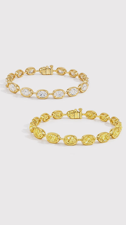 Gold bezel diamond bracelet