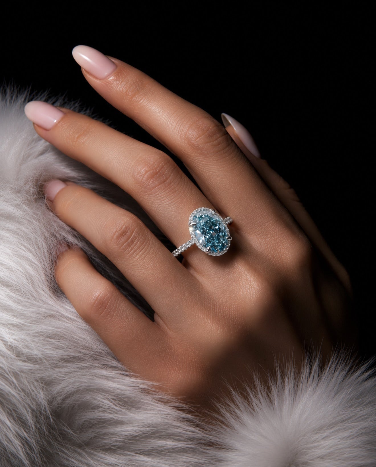 Arctic Halo™ Blue Diamond Ring