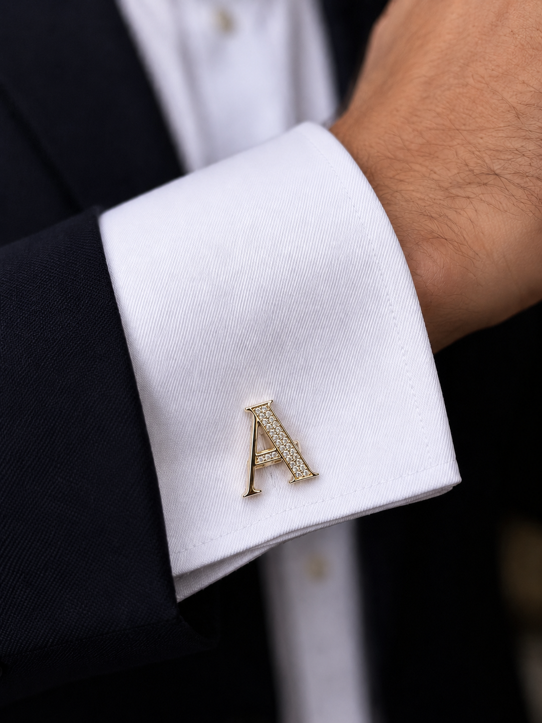 Custom letter cufflinks for men