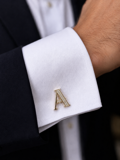 Custom letter cufflinks for men