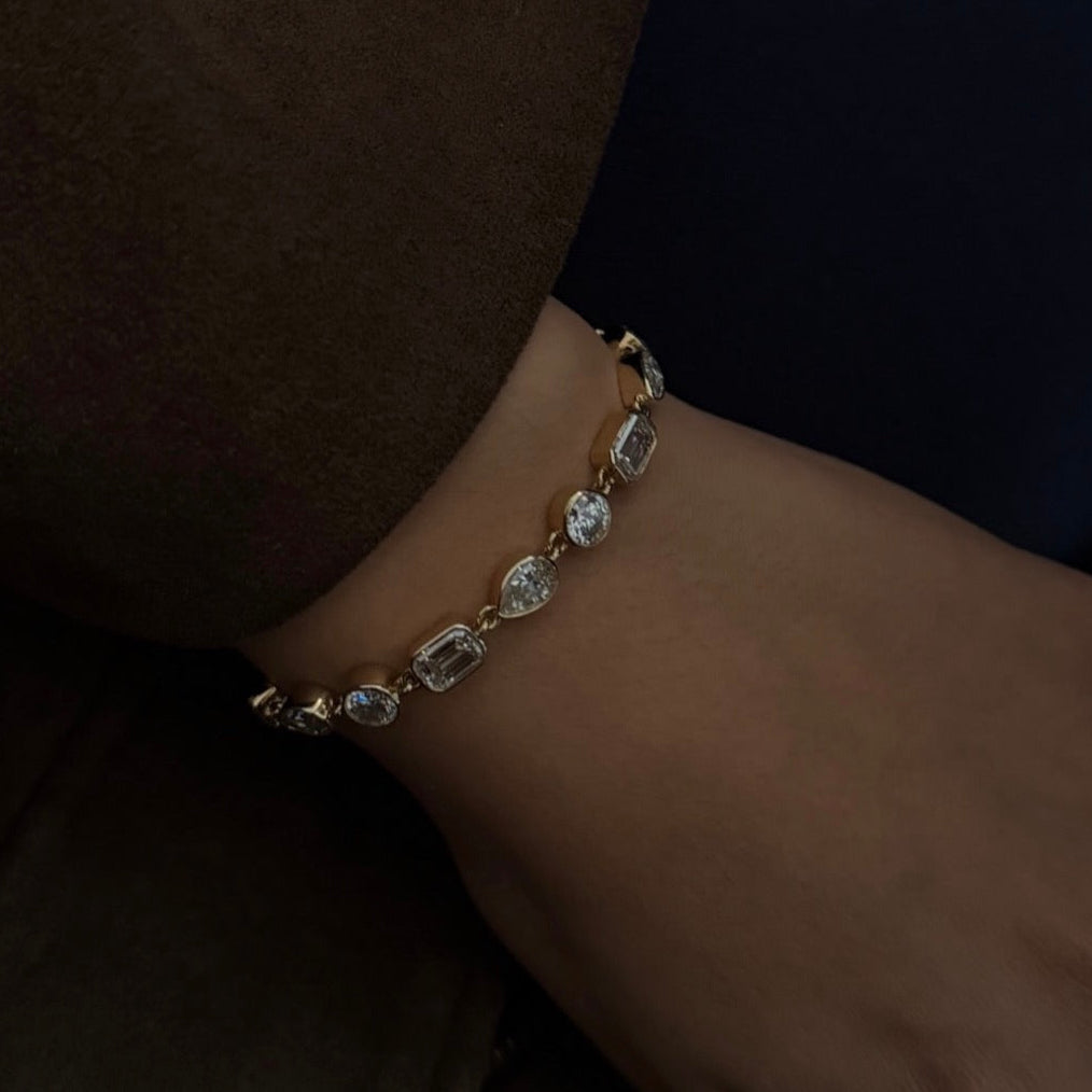 Bracelet Ligne Royale Diamond – 13 carats, diamants de tailles mixtes sertis clos