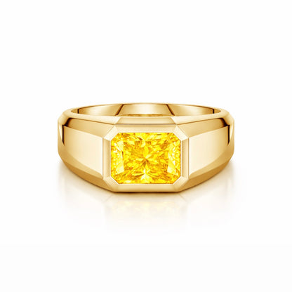 Échelon Ring — 3.00ct Fancy Vivid Yellow Diamond