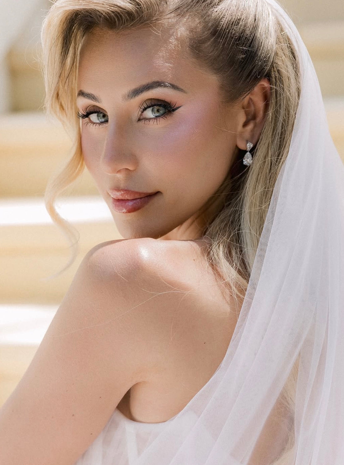 Boucles d'oreilles en diamant poire