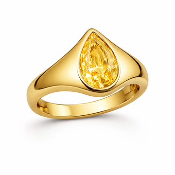 Bague Aurielle Poire Diamant Jaune Sertie Clos — Or Jaune 18 carats
