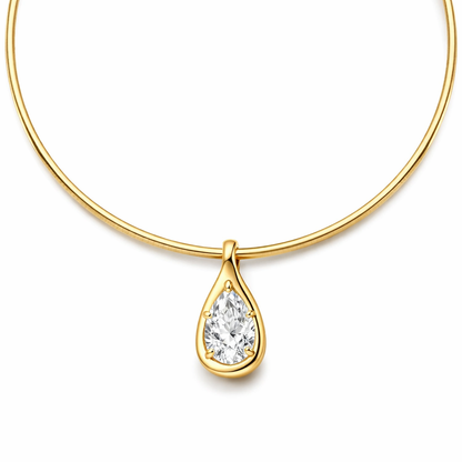 Aurora Pear Diamond Pendant — 18K Yellow Gold