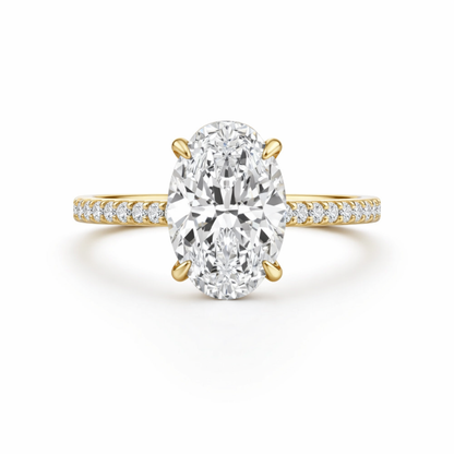 Oval Diamond Engagement Ring with Diamond Pavé