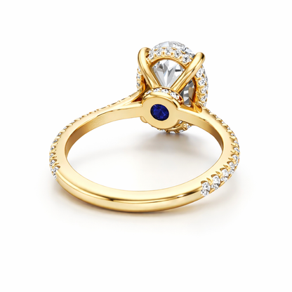 Oval Diamond Engagement Ring with Diamond Pavé