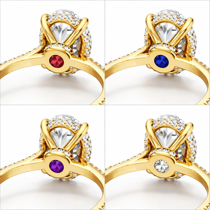 Oval Diamond Engagement Ring with Diamond Pavé