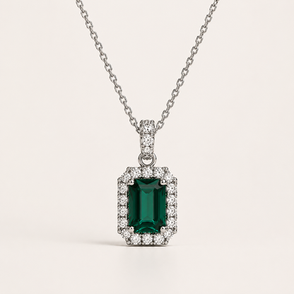 Emerald Halo Pendant