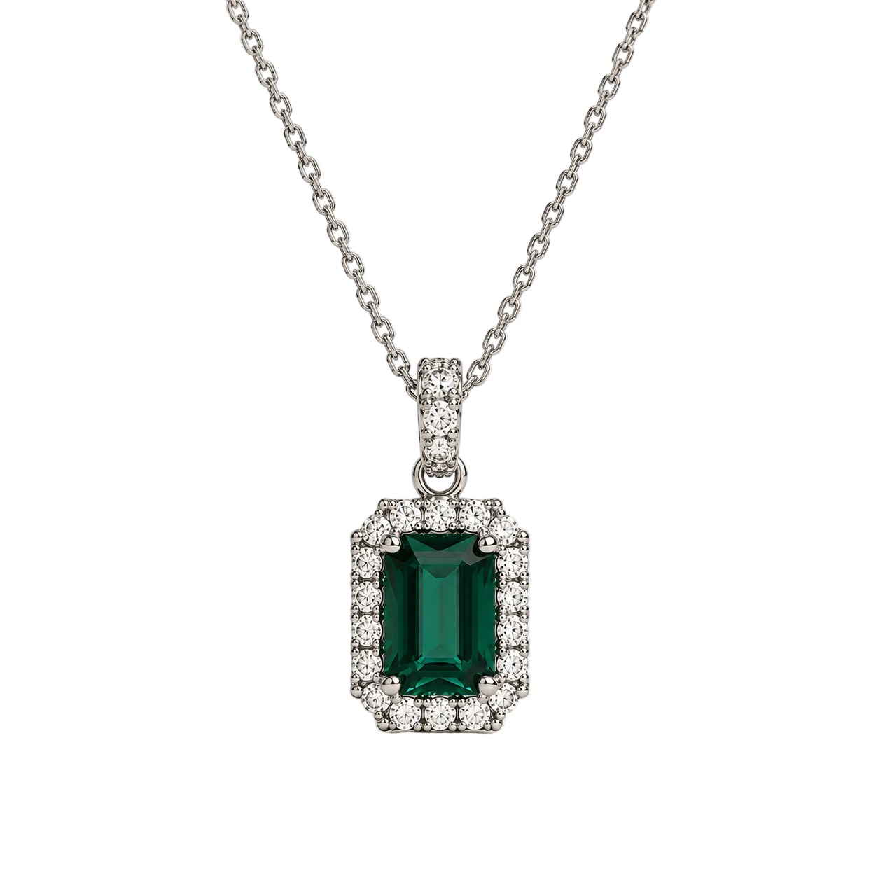 Emerald Halo Pendant