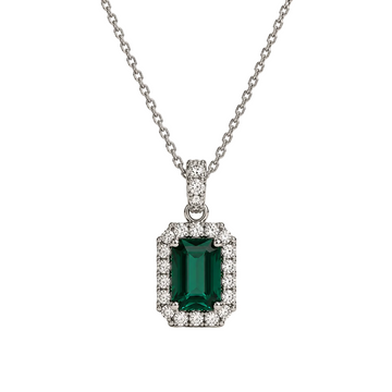 Pendentif Auréole en Émeraude