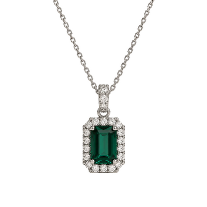Emerald Halo Pendant