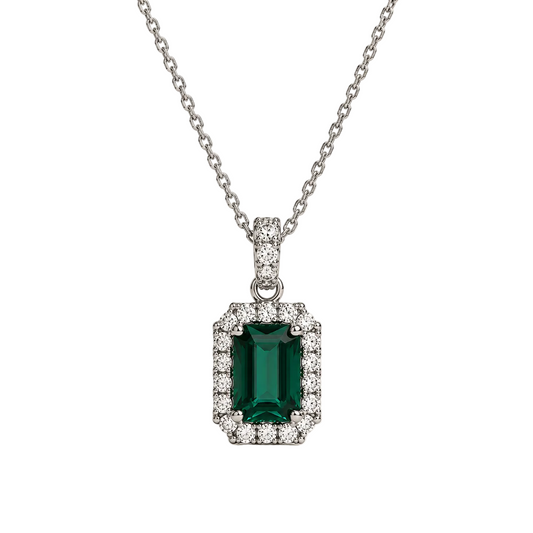 Emerald Halo Pendant