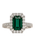 Bague auréole en émeraude