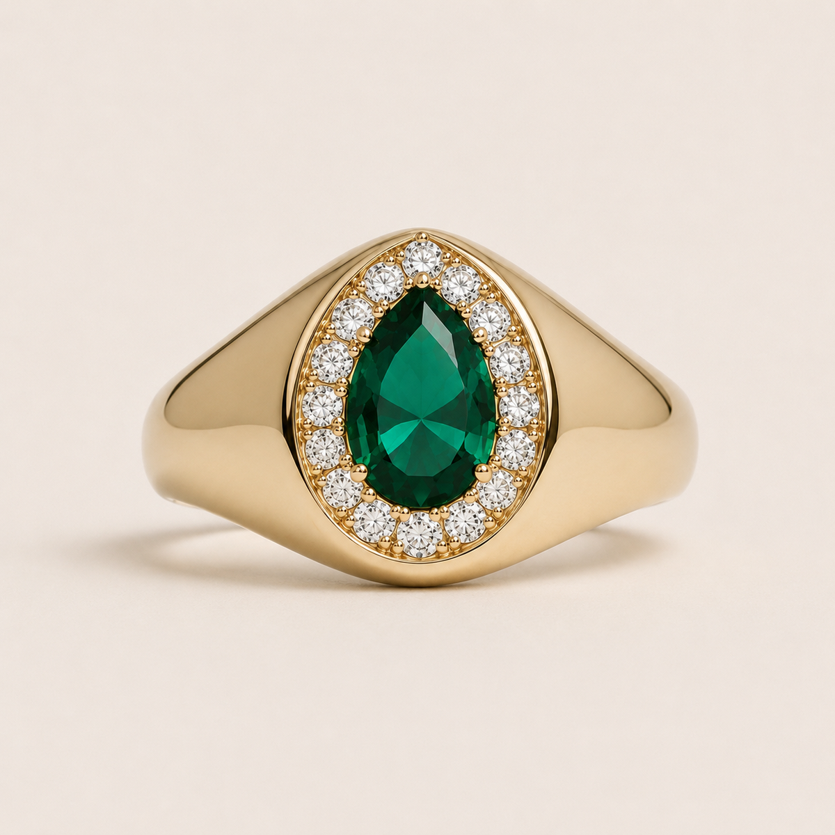 Sovereign Emerald Pear Signet Ring – LeBlanc Jewellers