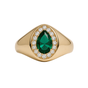 Bague Chevalier Poire Émeraude Souveraine