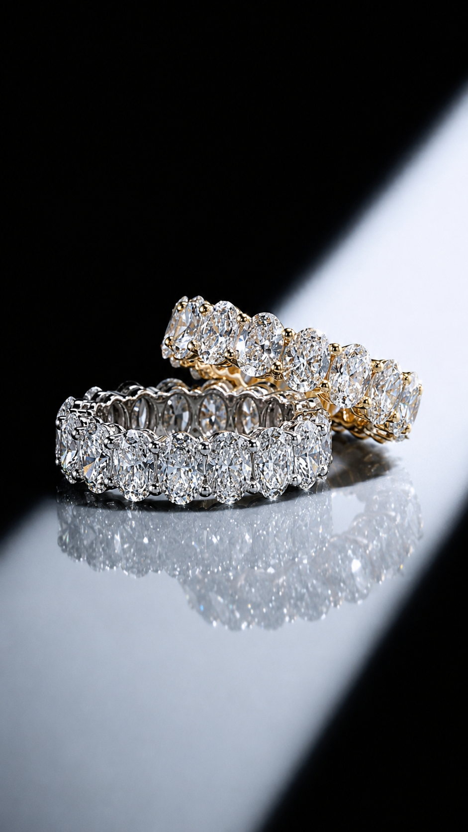 Bague infini en diamant ovale