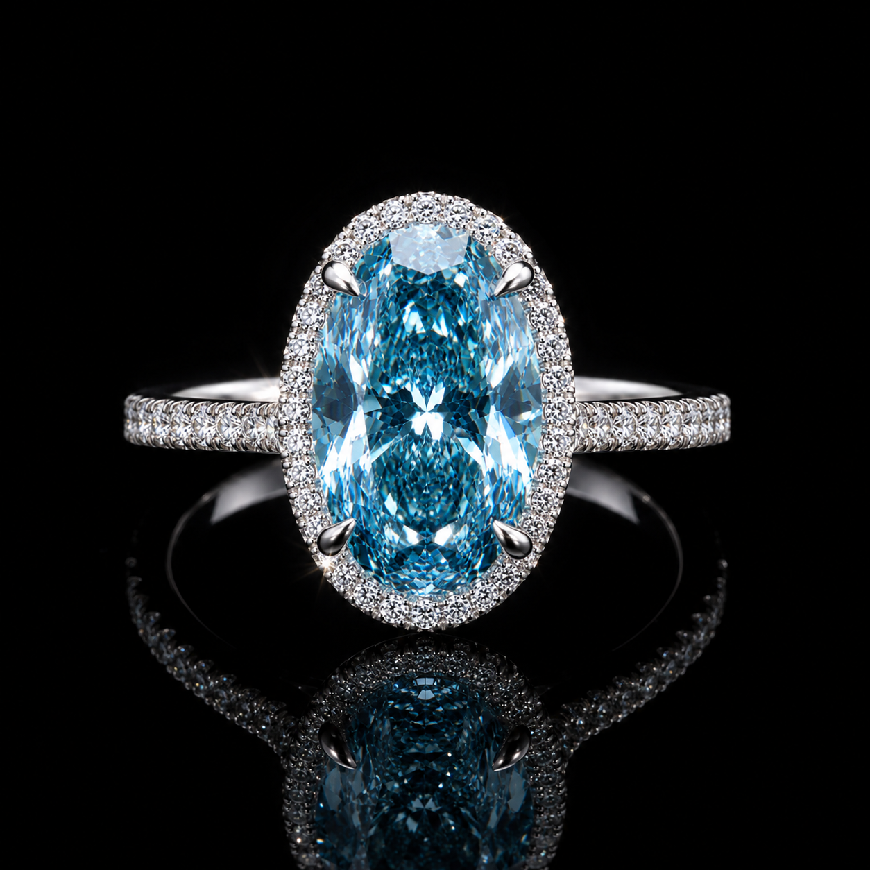 Arctic Halo™ Blue Diamond Ring