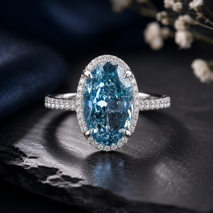Arctic Halo™ Blue Diamond Ring