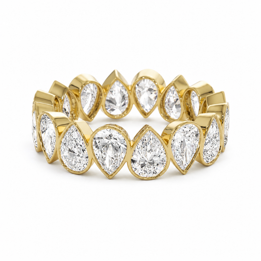 LeBlanc Pear Bezel Eternity Band