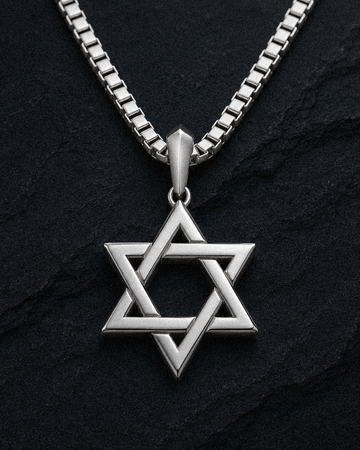 Pendentif Étoile de David – Platine 950