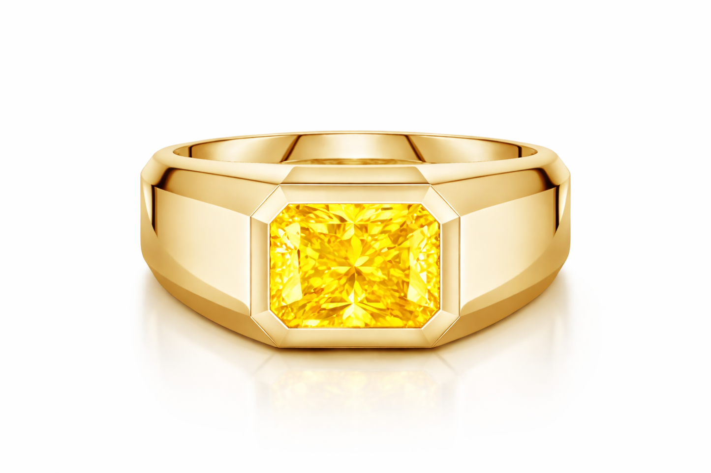 Échelon Ring — 3.00ct Fancy Vivid Yellow Diamond
