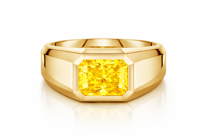 Échelon Ring — 3.00ct Fancy Vivid Yellow Diamond
